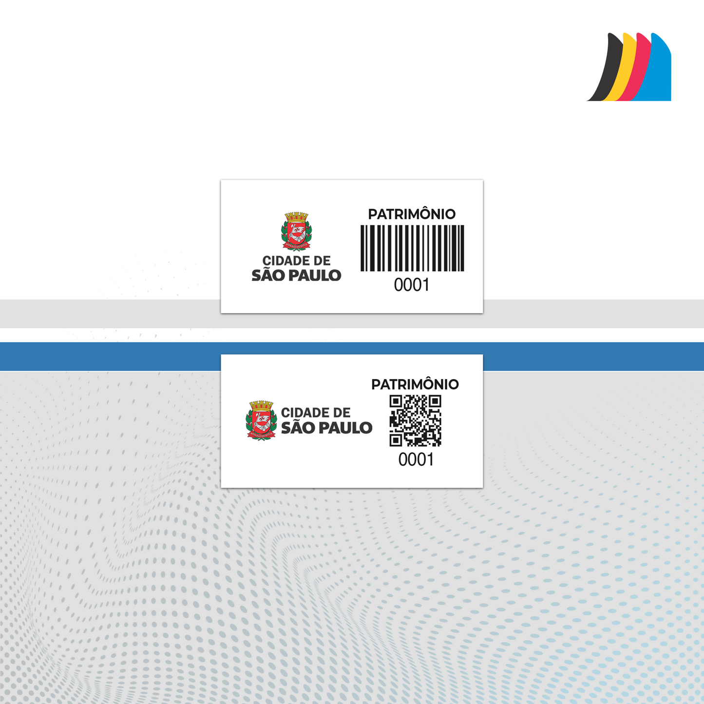 30X15 mm - Etiqueta de Patrimônio Ativo Fixo em Policarbonato Cristal 0.18 mm