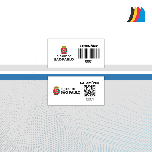 30X15 mm - Etiqueta de Patrimônio Ativo Fixo em Policarbonato Cristal 0.18 mm