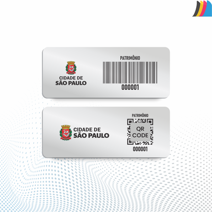 Placa Etiqueta Patrimônio  Alumínio Anodizado 50x20 mm