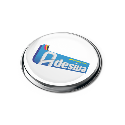 3X3 cm - Adesivo Resinado Prata Personalizado - Resina PU - Redondo