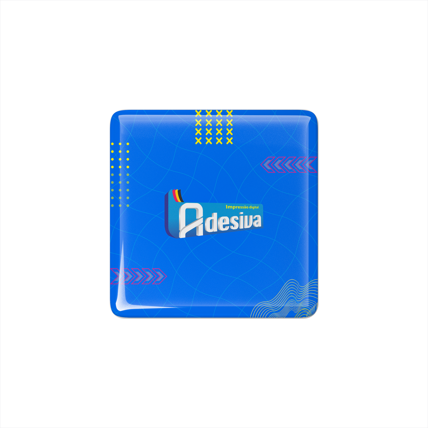 3X3 cm - Adesivo Resinado Personalizado - Resina PU - Quadrado