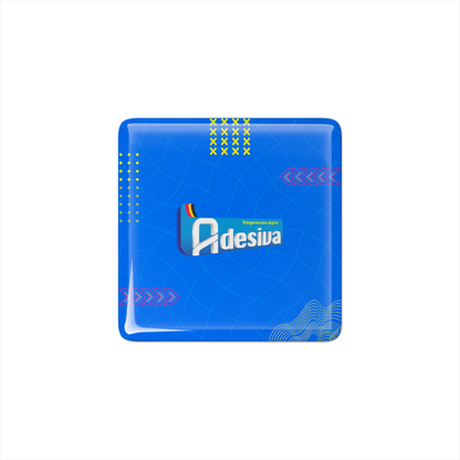 3X3 cm - Adesivo Resinado Personalizado - Resina PU - Quadrado