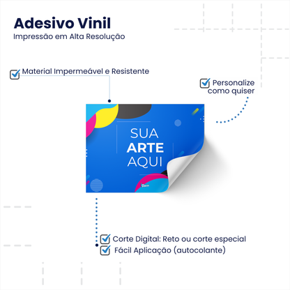5x3cm - Adesivo Personalizado em Vinil