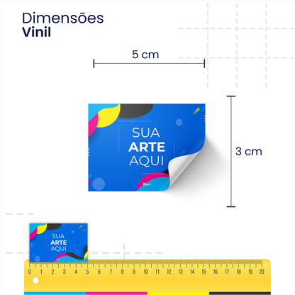 5x3cm - Adesivo Personalizado em Vinil