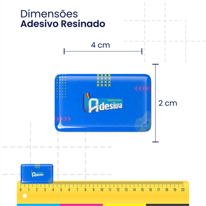 4X2 cm - Adesivo Resinado Personalizado - Resina PU