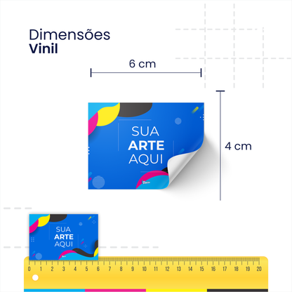 6x4cm - Adesivo Personalizado em Vinil
