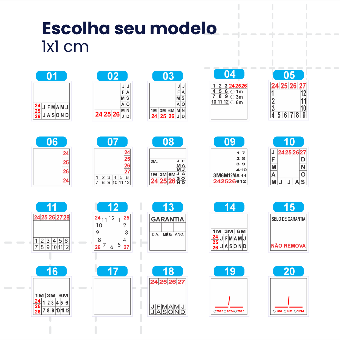 1X1 cm - Lacre de Garantia - Casca de Ovo Destrutivo