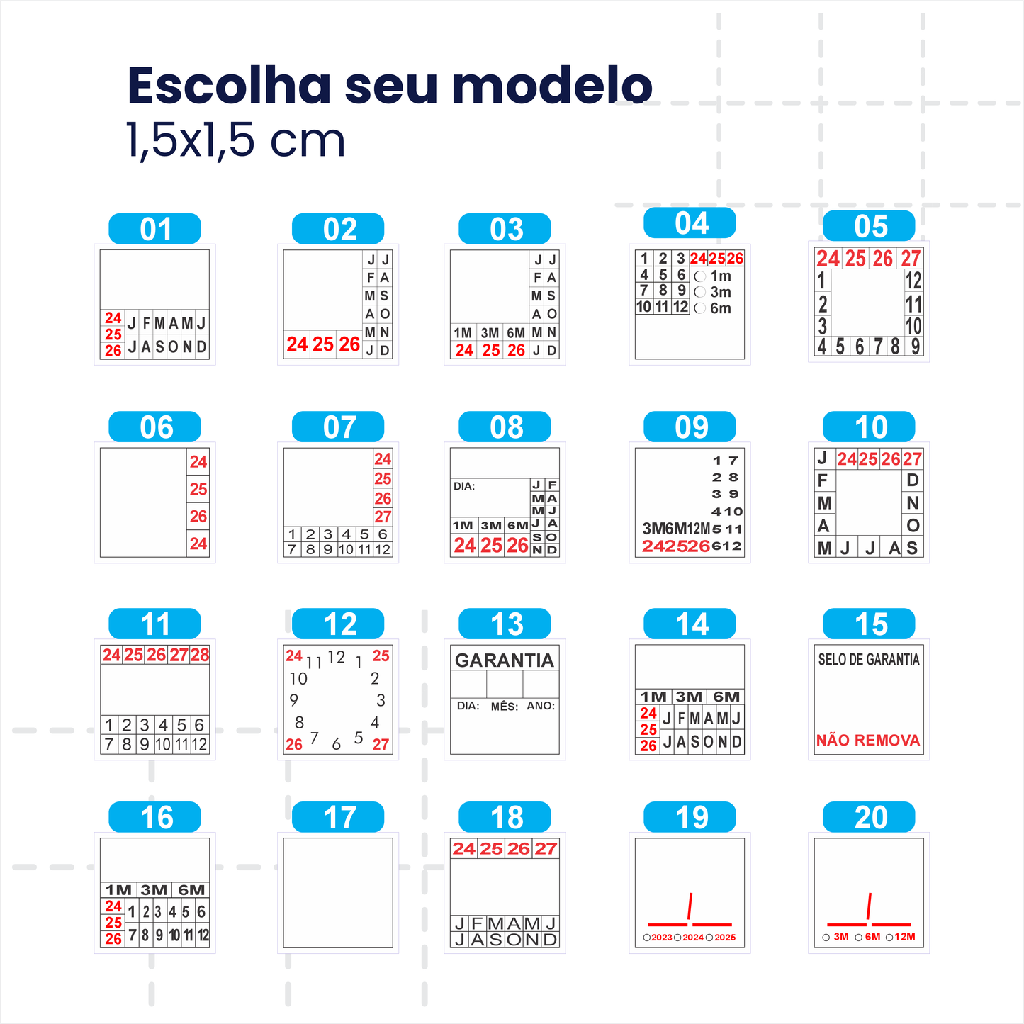 1,5X1,5 cm - Lacre de Garantia - Casca de Ovo Destrutivo