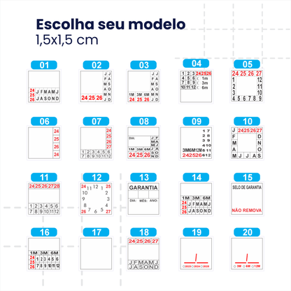 1,5X1,5 cm - Lacre de Garantia - Casca de Ovo Destrutivo