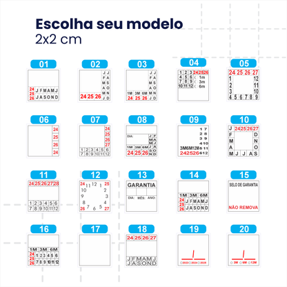 2X2 cm - Lacre de Garantia - Casca de Ovo Destrutivo