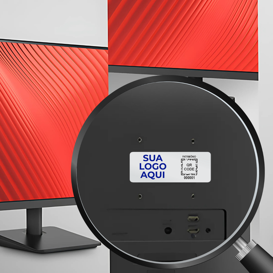 Placa de Patrimônio Ativo Fixo em Alumínio Anodizado - 40X15mm