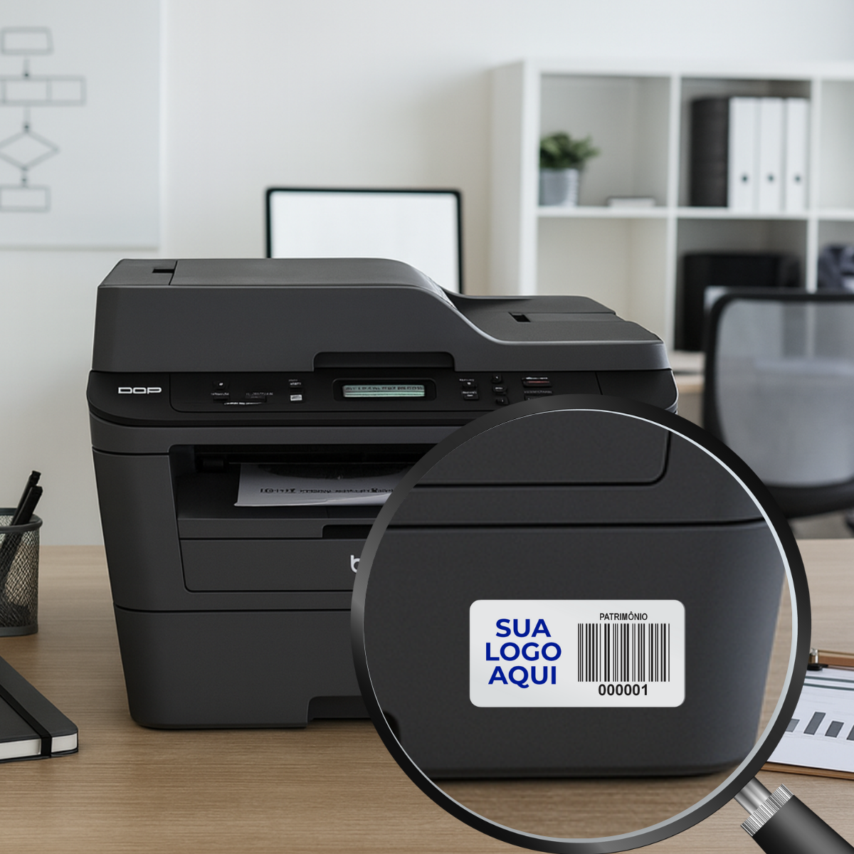 Placa Etiqueta Patrimônio  Alumínio Anodizado 50x20 mm