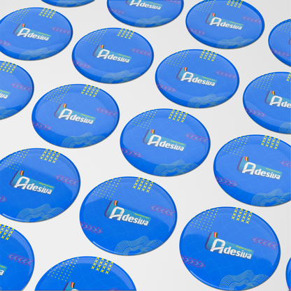 3X3 cm - Adesivo Resinado Personalizado - Resina PU - Redondo